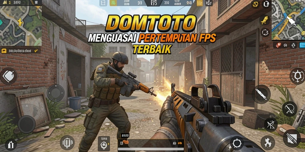 Gameplay seru dari DOMTOTO dengan aksi tembak-menembak mendebarkan.
