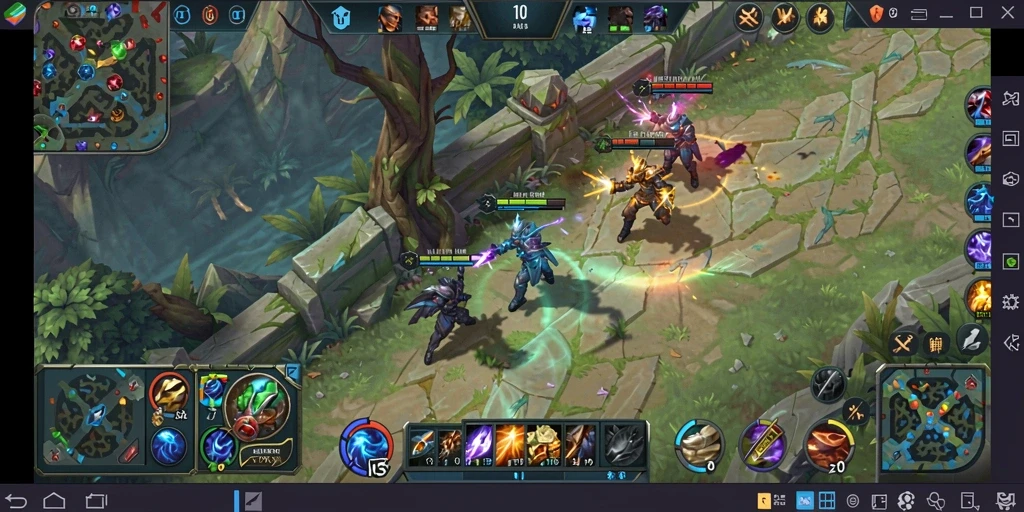 Tangkapan layar gameplay JAKARTAWIN yang menampilkan pertempuran sengit antara tim.