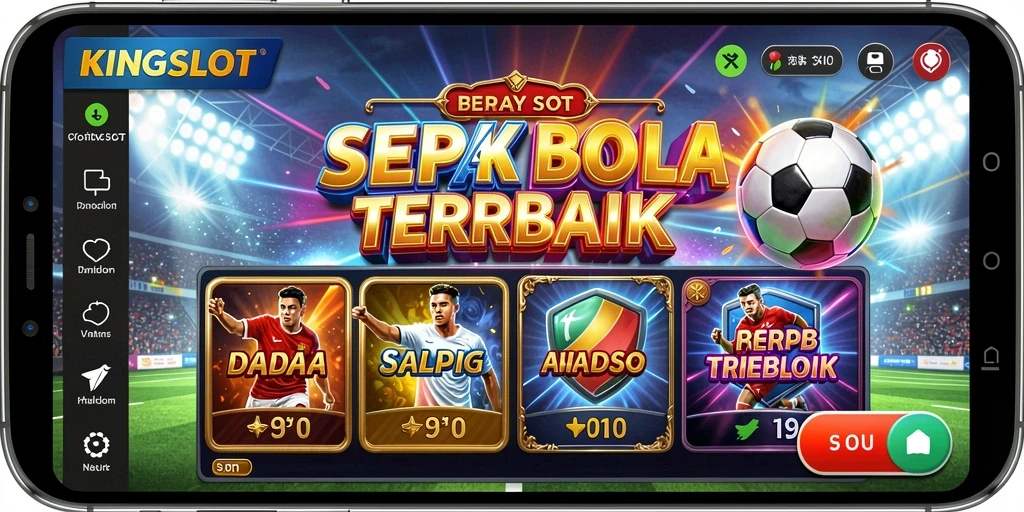 Tampilan mengesankan gameplay KINGSLOT dengan tema sepak bola.
