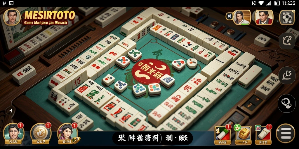 Tampilan gameplay menarik dari MESIRTOTO saat bermain Mahjong.