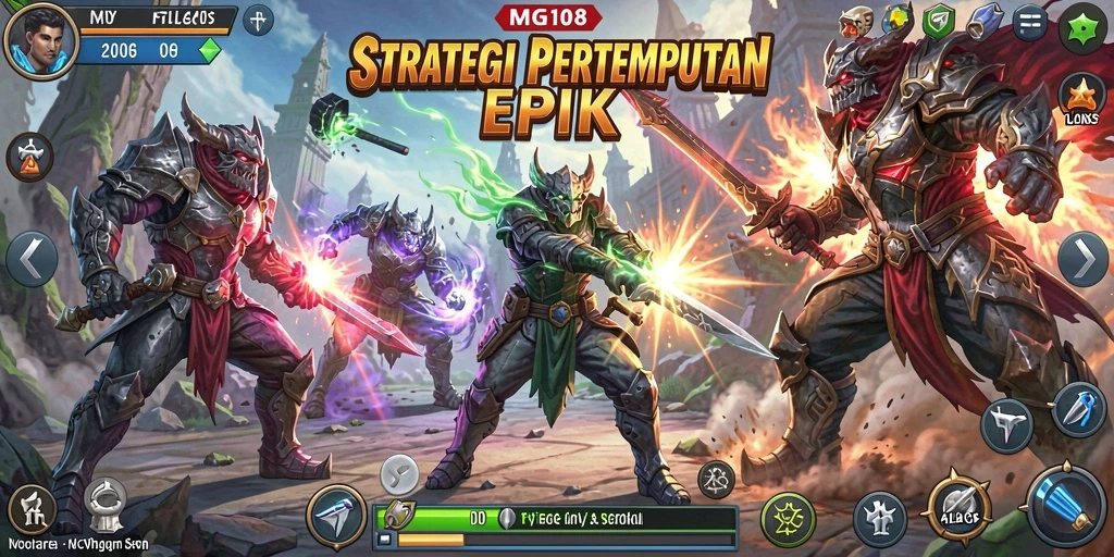 Tangkapan layar gameplay MG108 menampilkan strategi pertempuran yang menarik.