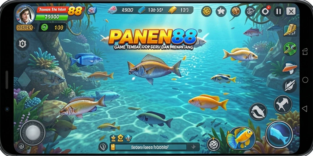 Screenshot menampilkan aksi seru dalam permainan Tembak Ikan.