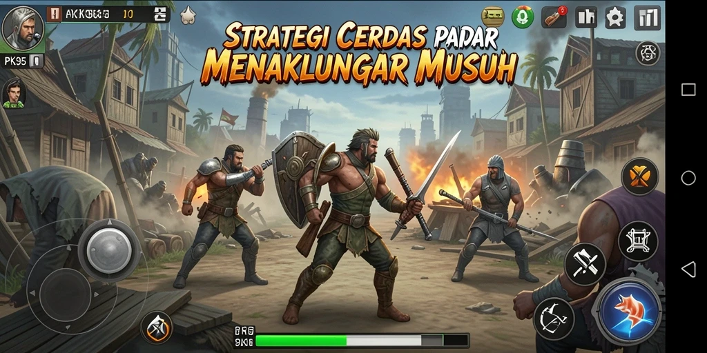 Screenshot PK95 menampilkan intensitas pertempuran strategi yang mendebarkan.