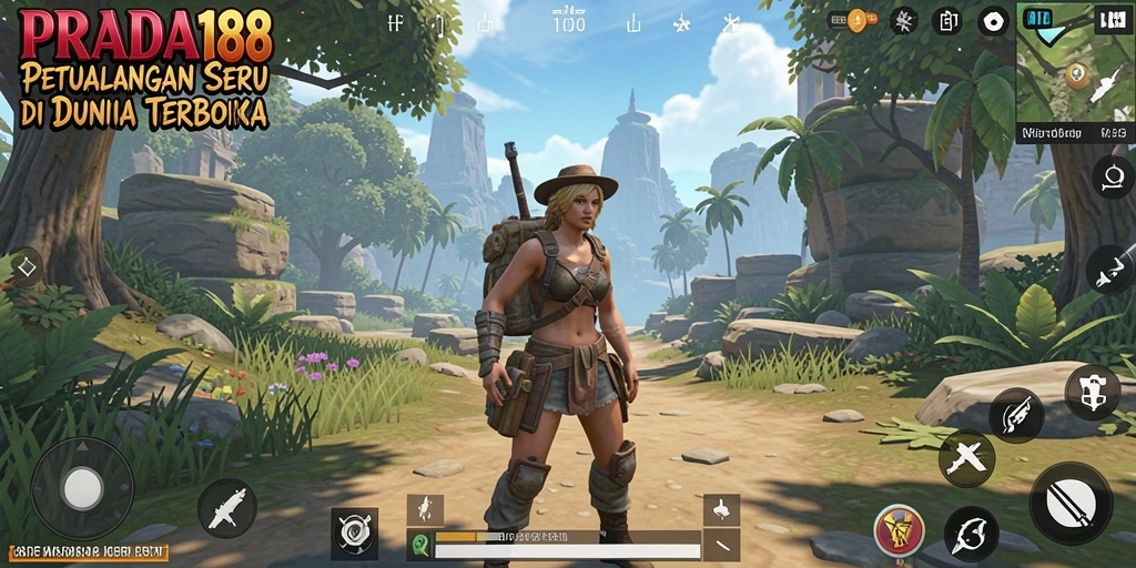 Tampilan gameplay seru di dunia terbuka PRADA188.